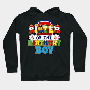 Sister Of The Birthday Boy Dog Paw Family Matching Hoodie